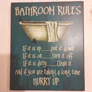 Retro Style Bathroom Rules Picture